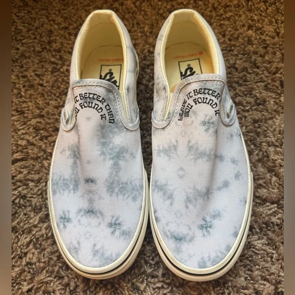VANS X Parks Project Blue Tie Dye Classic Slip-On Unisex Shoes - Picture 2 of 5